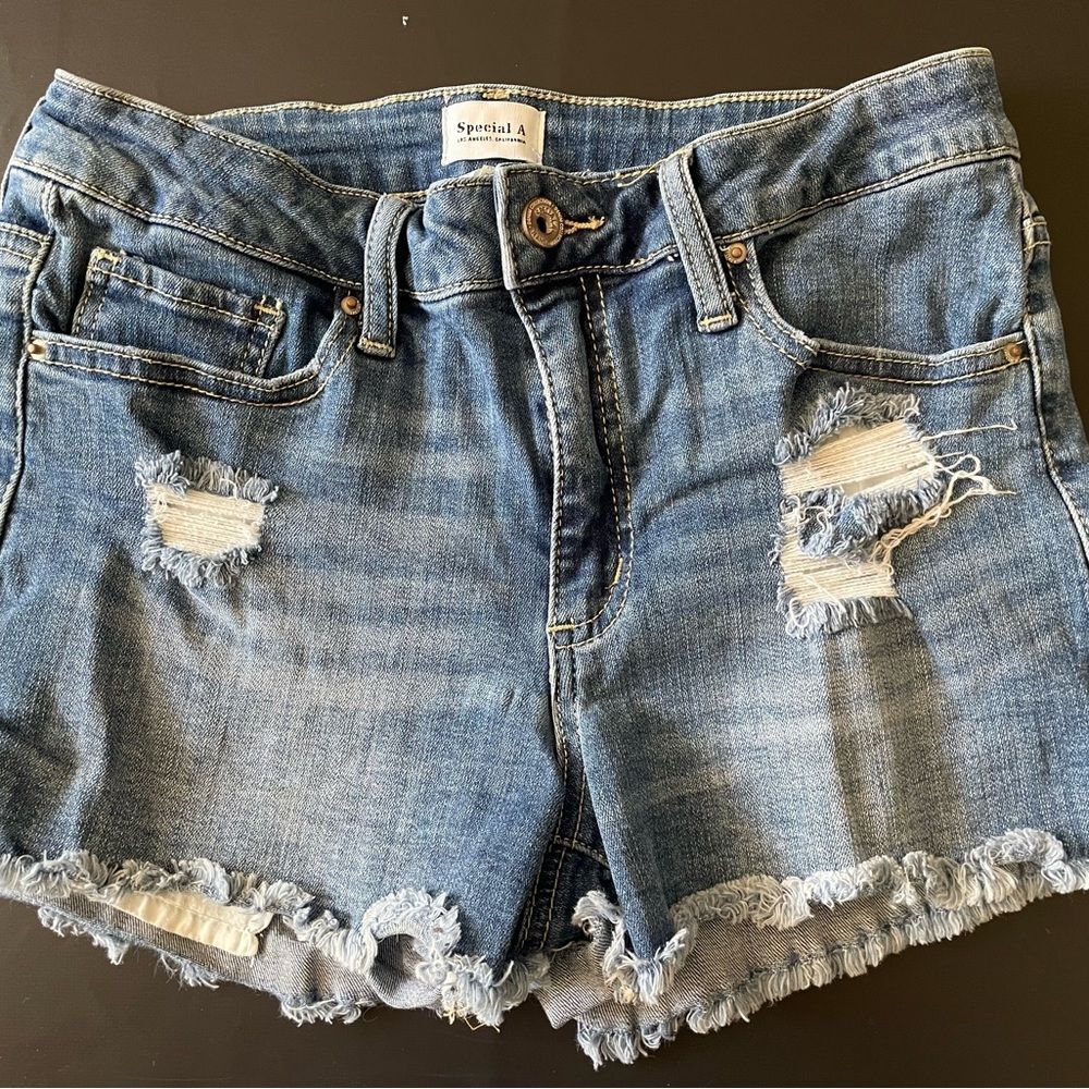 Special A Distressed Blue Jorts M Festival Coastal